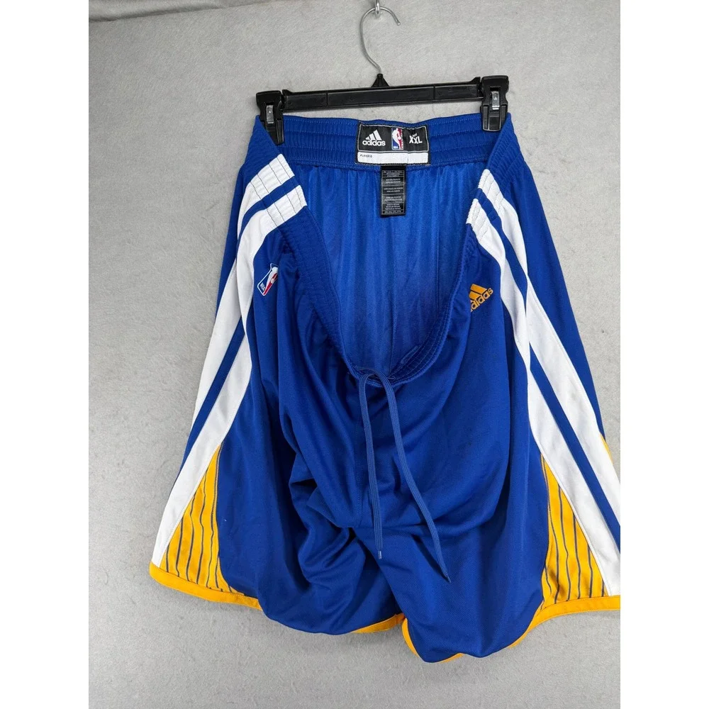 Adidas NBA Golden State Warriors Basketball Shorts Mens XXL Blue Yellow Striped